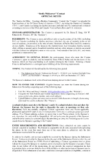 “Smile Makeover” Contest OFFICIAL RULES