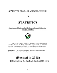 STATISTICS (Revised in 2018)