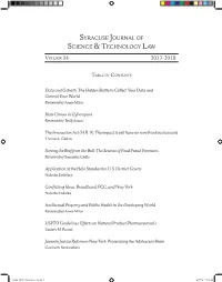 Syracuse Journal of Science & Technology