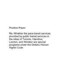 Whether the Para-Transit Services Provided by Public Transit Services