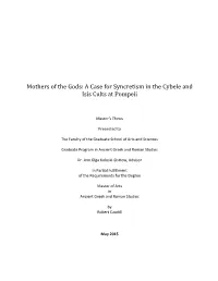 A Case for Syncretism in the Cybele and Isis Cults at Pompeii