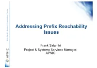 Addressing Prefix Reachability Issues