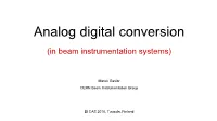Analog Digital Conversion
