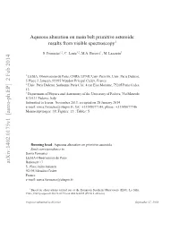 Aqueous Alteration on Main Belt Primitive Asteroids: Results from Visible Spectroscopy1