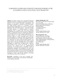 Components and Process of Identity Formation in Model of the Authorship of Own Lives in People with Disabilities