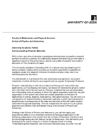 Faculty of Mathematics and Physical Sciences School of Physics and Astronomy