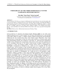 Formability of the Three-Dimensional Tufted Composite Reinforcements