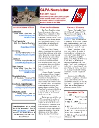 GLPA Newsletter Fall 2011 Issue Published by the Great Lakes Chapter of the United States Coast Guard Academy Parents’ Association in August, January, and May