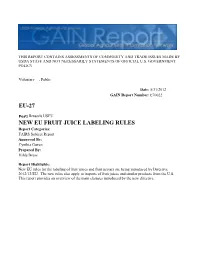 New Eu Fruit Juice Labeling Rules Eu-27
