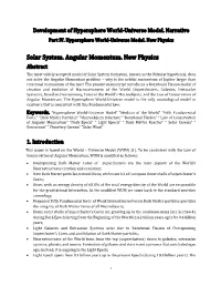 Solar System. Angular Momentum. New Physics