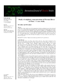 Study of Sulphate Concentration of Pavana River at Pune