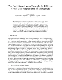 The COSY–Kernel As an Example for Efficient Kernel Call Mechanisms on Transputers