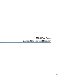 2003 Fire Siege Causes, Response and Recovery