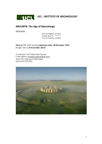 ARCL3068, Neolithic of Britain