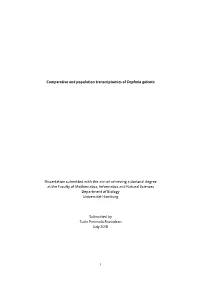 Comparative and Population Transcriptomics of Daphnia Galeata