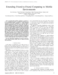 Extending Friend-To-Friend Computing to Mobile Environments