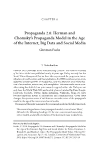 Herman and Chomsky's Propaganda Model in the Age of the Internet, Big