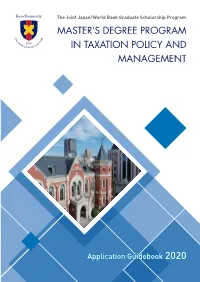 Master's Degree Program in Taxation Policy And