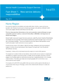 MHCSS Hume Region Fact Sheet 1