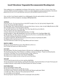 Recommended Reading List