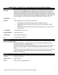 “Sleepy Hollow” Ichabod Crane: Comparing and Contrasting Different Medium Lesson Overview