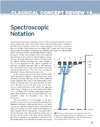 Spectroscopic Notation
