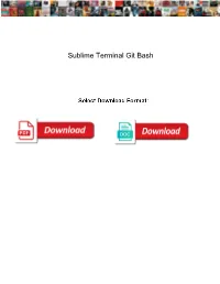 Sublime Terminal Git Bash