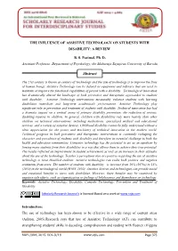 The Influence of Assistive Technology on Students with Disability: a Review