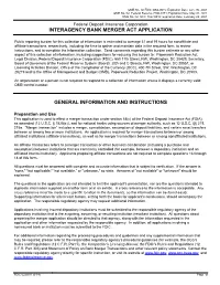 6220/01, Interagency Bank Merger Act Application