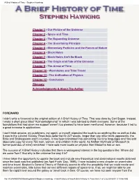 A Brief History of Time - Stephen Hawking