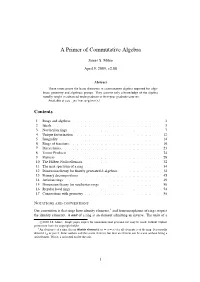 A Primer of Commutative Algebra
