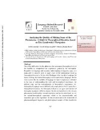 Analyzing the Quality of Making Sense of the Phenomena: a Study In