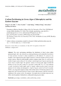 Carbon Partitioning in Green Algae (Chlorophyta) and the Enolase Enzyme