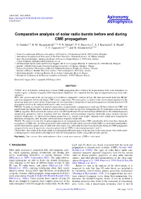 Comparative Analysis of Solar Radio Bursts Before and During CME Propagation