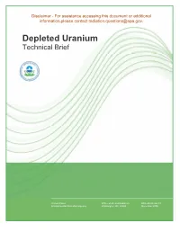 Depleted Uranium Technical Brief