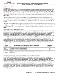 Inherited Vascular Disorder NGS Panel
