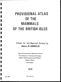 Provisii)Nal Atlas of the Mammals
