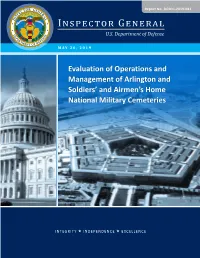 Report No. DODIG-2019-083: Evaluation of Operations and Management of Arlington and Soldiers' and Airmen's Home National