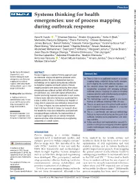 Systems Thinking for Health Emergencies: Use of Process Mapping During Outbreak Response