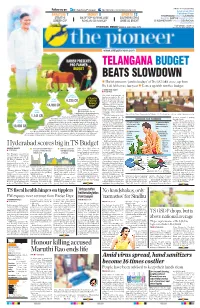 Telangana Budget Beats Slowdown TS GSDP Continued from Page 1 Schemes, Though the Centre Rs.21,972 Crore
