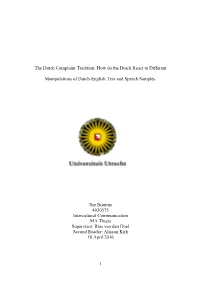 The Dutch Complaint Tradition: How Do the Dutch React to Different