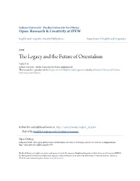 The Legacy and the Future of Orientalism