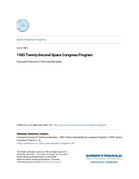 1985 Twenty-Second Space Congress Program