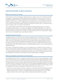 A Brief Introduction to Direct Instruction