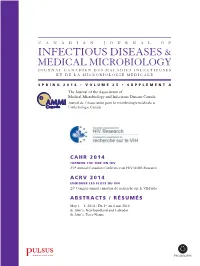 Cahr 2014 Acrv 2014 Abstracts / Résumés