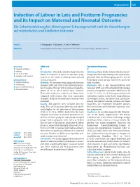 Induction of Labour in Late and Postterm Pregnancies and Its