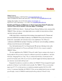 Kodak and Timsons Collaborate on Next-Generation Book Production System Powered by Kodak’S Stream Inkjet Technology