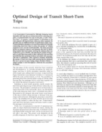Optimal Design of Transit Short-Turn Trips