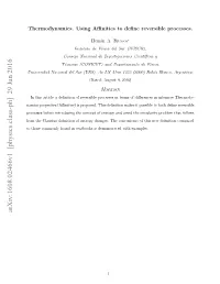 Thermodynamics. Using Affinities to Define Reversible Processes