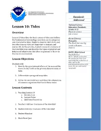 Tides Education Standards, Grades 9-12 Overview Physical Science Life Science